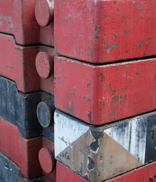 Stacked Heavy Crane Counterweight Blocks