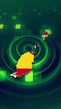 Mobile Vertical Resolution, 2160x3840 Pixels, Grenada Flag on its Country Map, 3D Map Flag Opener

Suitable for Mobile Videos, Politics, Elections, Travel, News and Sports Events and Presentations