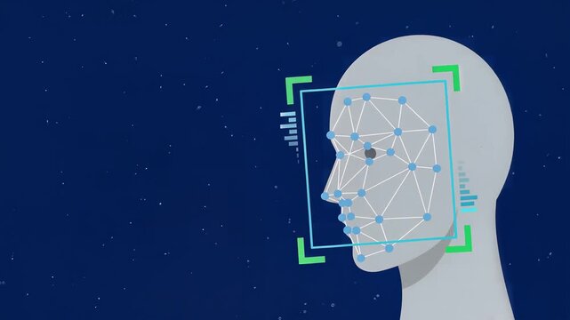 Facial Recognition Scan and Biometric Face Mapping Illustration