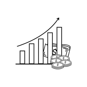 business graph on white background. Animated business graph.