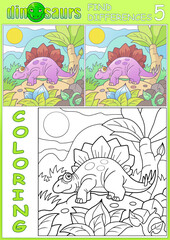 funny stegosaurus dinosaur, an illustration for children © fargon