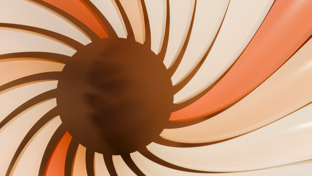 Abstract swirling spiral pattern in warm tones digital illustration