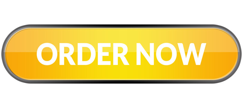 Appetizing Yellow Order Now Button Glossy PNG Image &ndash; Food Delivery, Restaurant Menu and Online Product Ordering Call to Action