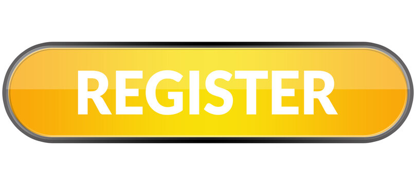 Professional Yellow Register Button with Shiny Gloss Effect &ndash; Transparent PNG for Event Registration, Webinars and Course Enrollment