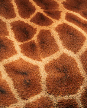 Full frame giraffe skin pattern texture close up