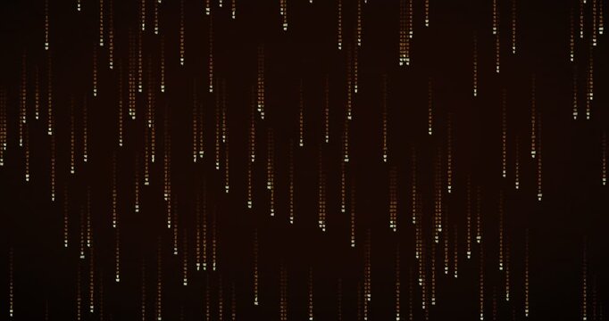 Devanagari characters cascade down in an animated matrix rain background with a warm amber terminal glow.