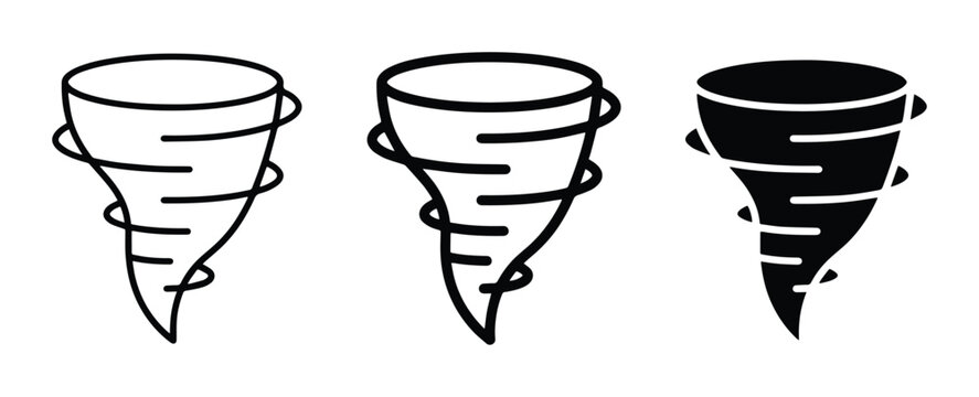 Tornado icons for weather and natural disaster signage