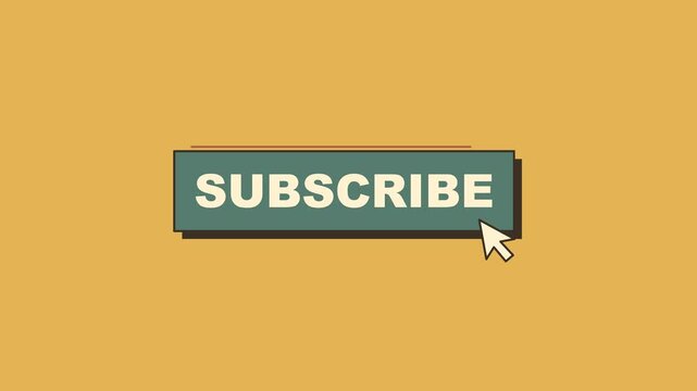 Clickable subscribe button and cursor on a yellow background