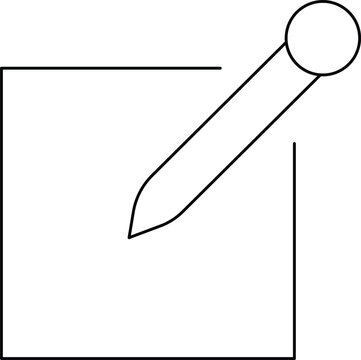 Minimalist edit icon vector design, pencil writing on document symbol, line art edit button graphic for web user interface design