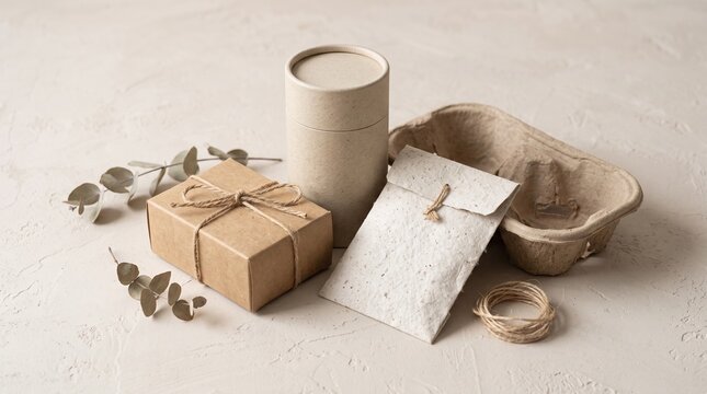 Eco friendly gift wrapping and packaging materials for sustainable