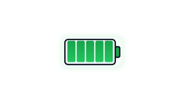 A fully charged battery icon indicating power and energy, symbolizing a device ready for use and optimal performance
