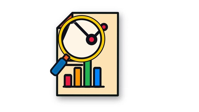Colorful Data Analysis Report Document Icon Illustration