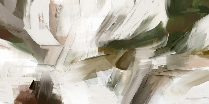 Expressive modern abstract painting with dynamic gestural brushstrokes and painterly texture
