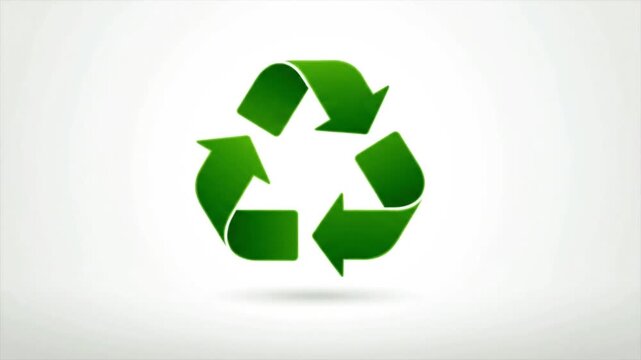 Green Recycle Symbol: A vibrant green recycle symbol with three chasing arrows forming a triangle, symbolizing sustainability and environmental protection.