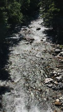 A slow-motion view of the stream flowing through Elevit Plateau in Rize, T&uuml;rkiye