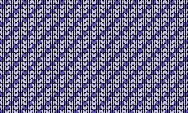 Seamless purple geometric knitted pattern vector background for winter sweater design