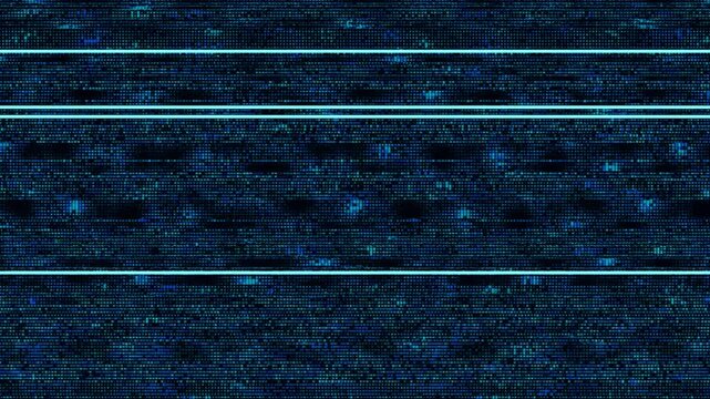 Blue digital pixel grid background with abstract halftone pattern. 4K video