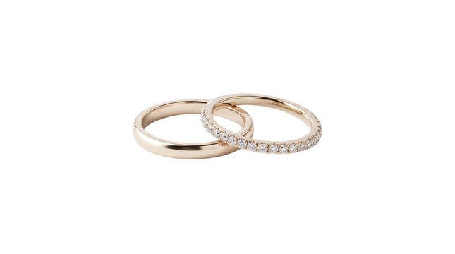 Two interlocking rose gold