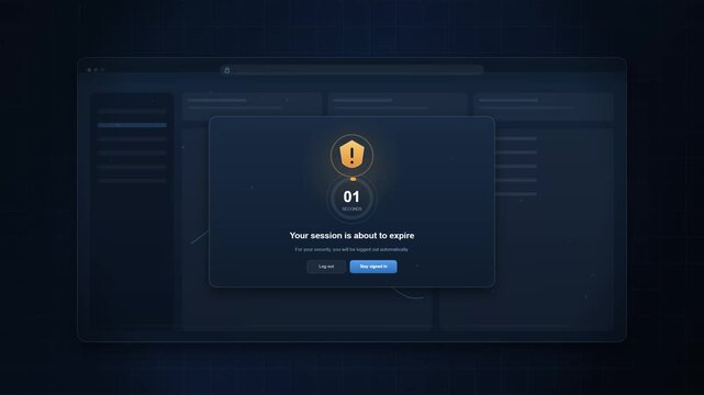 Digital security countdown timer on dark web interface screen