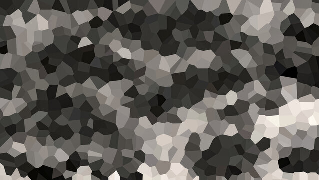 Monochrome geometric abstract mosaic pattern texture, dark grey and white polygonal crystallised low poly background, modern architectural stone camouflage mesh design for web graphics backdrop