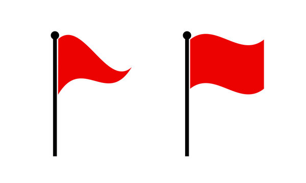 Red Destination Flag Icon for GPS Navigation, Route Planning and Map Location Marker