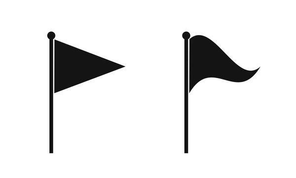 Black Flag Icon for Map Location, Milestone, Target and Golf Marker