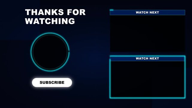 Animated Youtube Video End Screen Outro Card Template Layout Animation Style 6 Motion Graphic Loop Featuring Modern Technology Elements for Digital Presentations #41