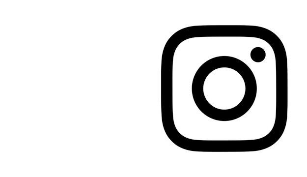 Instagram logo icons shown as black and white outline variations for digital media design.
