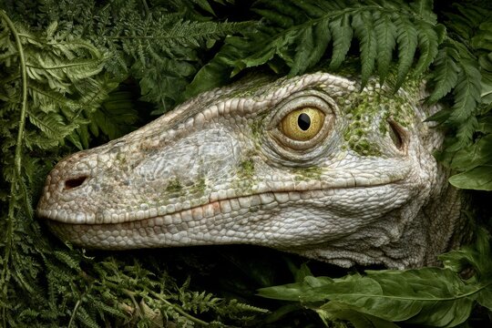 Creepy, haunting photo of the side profile of the head of a raptor under ominous
