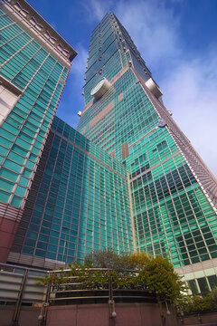 Neo-futurist architectural building Taipei 101 in Taipei, Taiwan