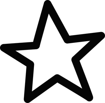 Hand Drawn Five Point Star Doodle Outline Vector, Cute Celebration Party Star Clipart   