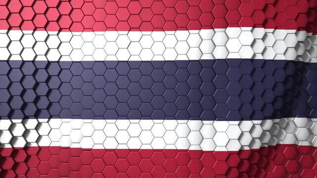 Flag Thai National Flag 3d Hexagon Wave Geometric Tiles Honeycomb Grid