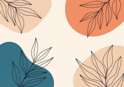 Elegant abstract monoline floral background featuring minimalist line art with botanical patterns and soft organic shapes on a clean field, flower, decoration, seamless