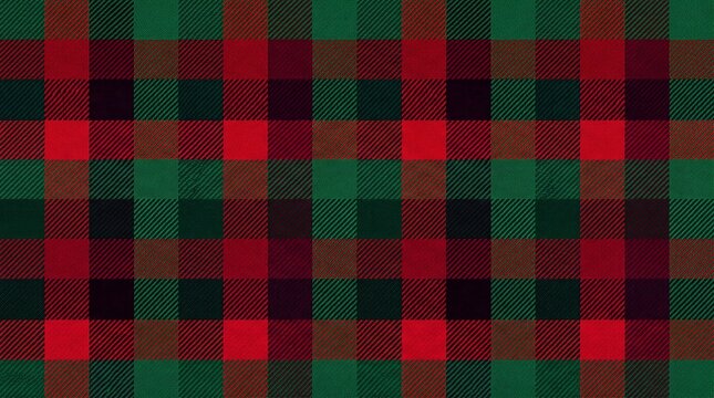 christmas Red and green plaid fabric pattern with a woven texture for seasonal textile design projects