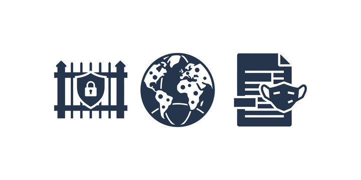 Security and global health protection icons for document safety measures.