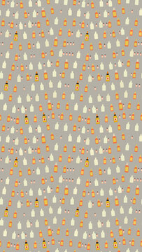 Seamless pattern of various bottles