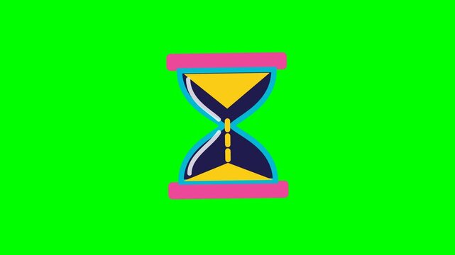 Hourglass icons pattern on green background