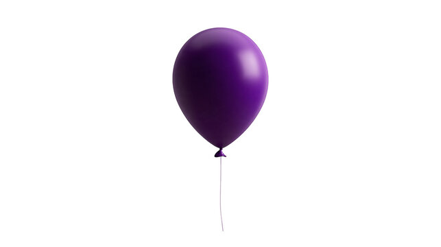 Single vibrant purple latex balloon with a thin white string attached