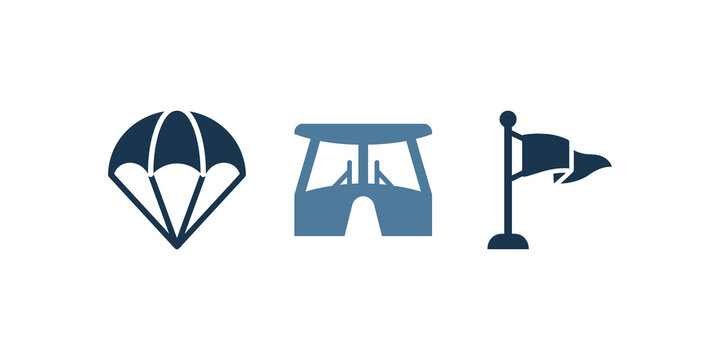 Parachute design harness structure and flag vector graphic collections.