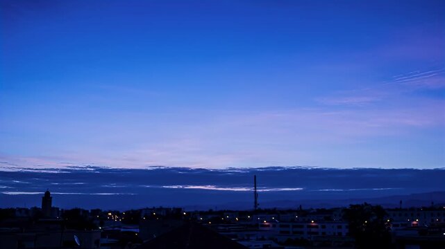 timelaps oujda au maroc du lev&eacute; du soleil