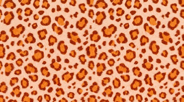 seamless repeating leopard print pattern with warm orange and burnt orange color