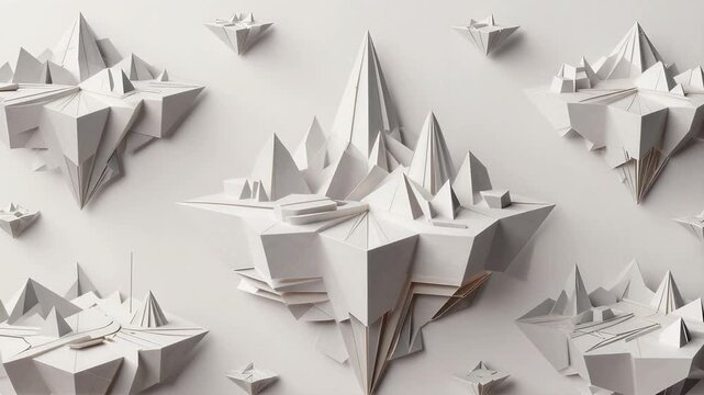 Abstract Geometric Forms Floating in Space