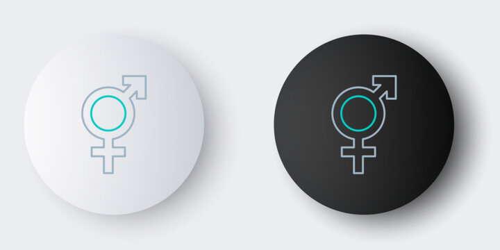 Line Gender icon isolated on grey background. Symbols of men and women. Sex symbol. Colorful outline concept. Vector