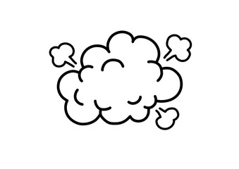 Comic smoke cloud dust puff outline icon vector illustration isolated on white background. © Selahm