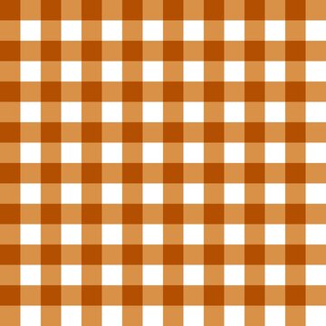Warm terracotta orange gingham seamless pattern with cozy fall plaid aesthetic, burnt orange woven check textile with retro farmhouse mood, tablecloth fabric, autumn packaging wallpaper