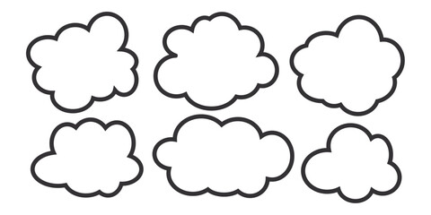 Fototapeta premium cloud bubble illustration with outline style. 