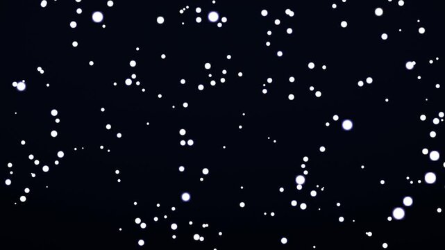 White particles drift and swirl against a black background throughout the sequence specks dust snowflakes glitter