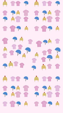 Pink shirts and equestrian helmets pattern