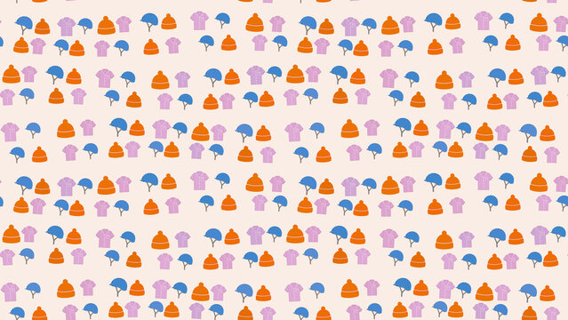 Seamless pattern of equestrian helmets and shirts