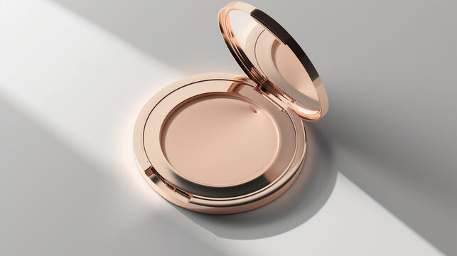 Compact powder makeup background with mirror for beauty product